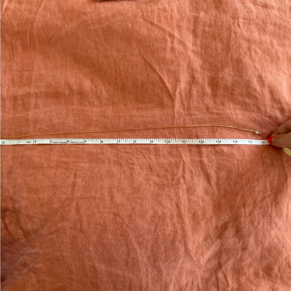 18k Gold Diamond Cut Cable Chain Necklace - 16” - Picture 4 of 6